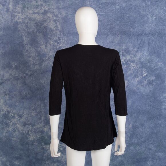 Anthropologie DOLAN Left Coast Collection Black Top Blouse Sz Medium Made in USA - Picture 3 of 4